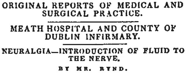 neuralgia, introduction of fluid to the nerve