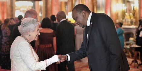 Queen Elizabeth and President Uhuru Kenyatta at a past event.