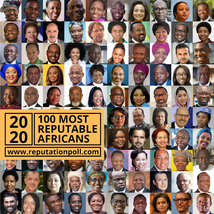 The Reputation Poll International has released its 2020 list of 100 most reputable Africans who have performed outstandingly in different sectors.