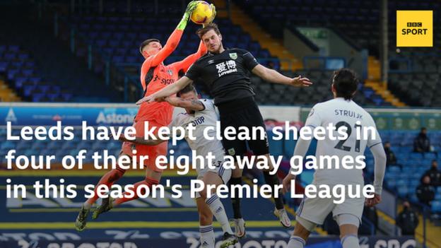 Leeds have kept clean sheets in four of their eight away games in this season's Premier League