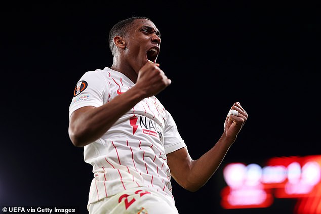 Anthony Martial scored his first goal for Sevilla in their 3-1 win over Dinamo Zagreb