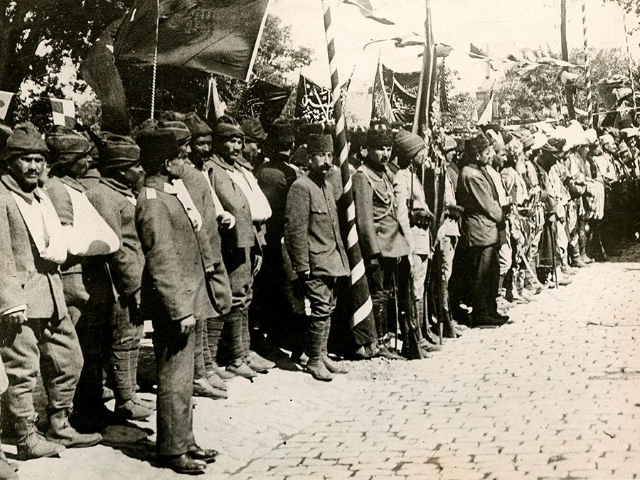 Caption: It May be Turned to Mourning for its Loss. Our picture shows a group of the wounded lately from the Dardanelles, Ottoman Empire (Turkey) at the festivities, ca. 1914-1918. (World War I) Caption: It May be Turned to Mourning for its Loss. Our picture shows a group of the wounded lately from the Dardanelles, Ottoman Empire (Turkey) at the festivities, ca. 1914-1918. (World War I)