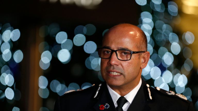 Assistant Commissioner Neil Basu speaks to the media at New Scotland Yard in Westminster, London, after a terrorist wearing a fake suicide vest who went on a knife rampage killing two people, was shot dead by police.