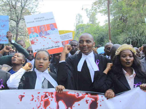 Nakuru lawyers protest against the killing of their colleague Willie Kimani