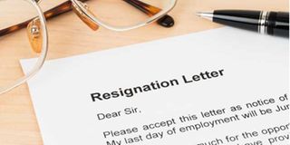 Resignation letter.