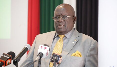 Education Cabinet Secretary Professor George Magoha during NEMIC launch at KICD offices in Nairobi on August 22, 2022.