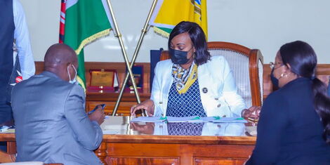 Nairobi County Governor Anne Kananu in her office (Undated)